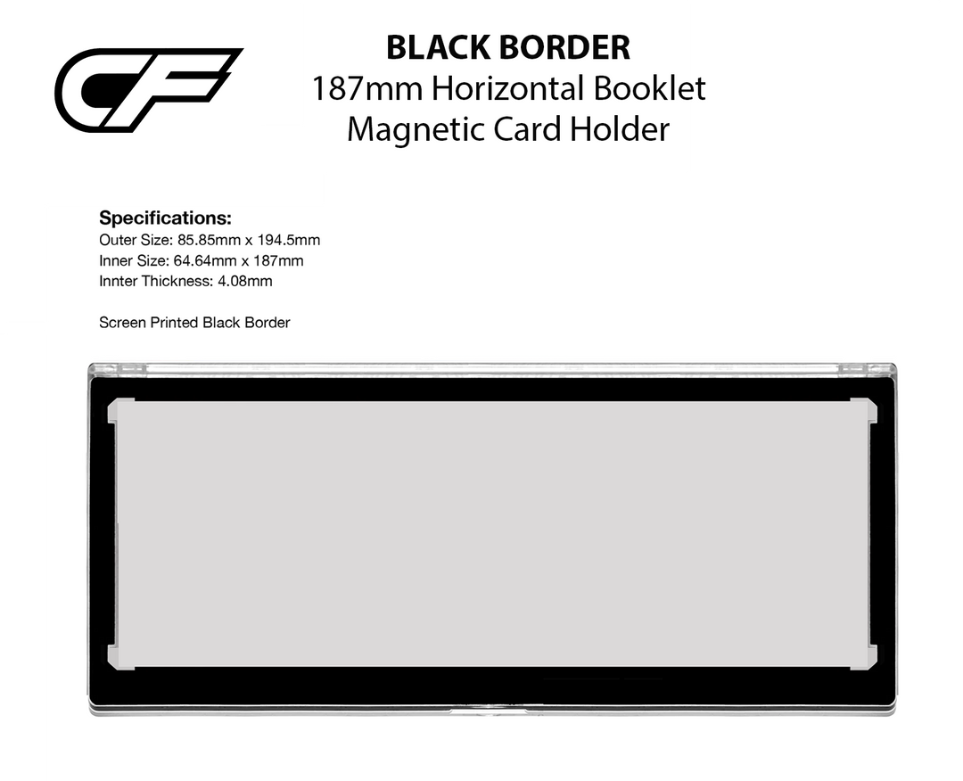 Magnetic One Touch - Horizontal Double Booklet Cards 187mm - BLACK BORDER