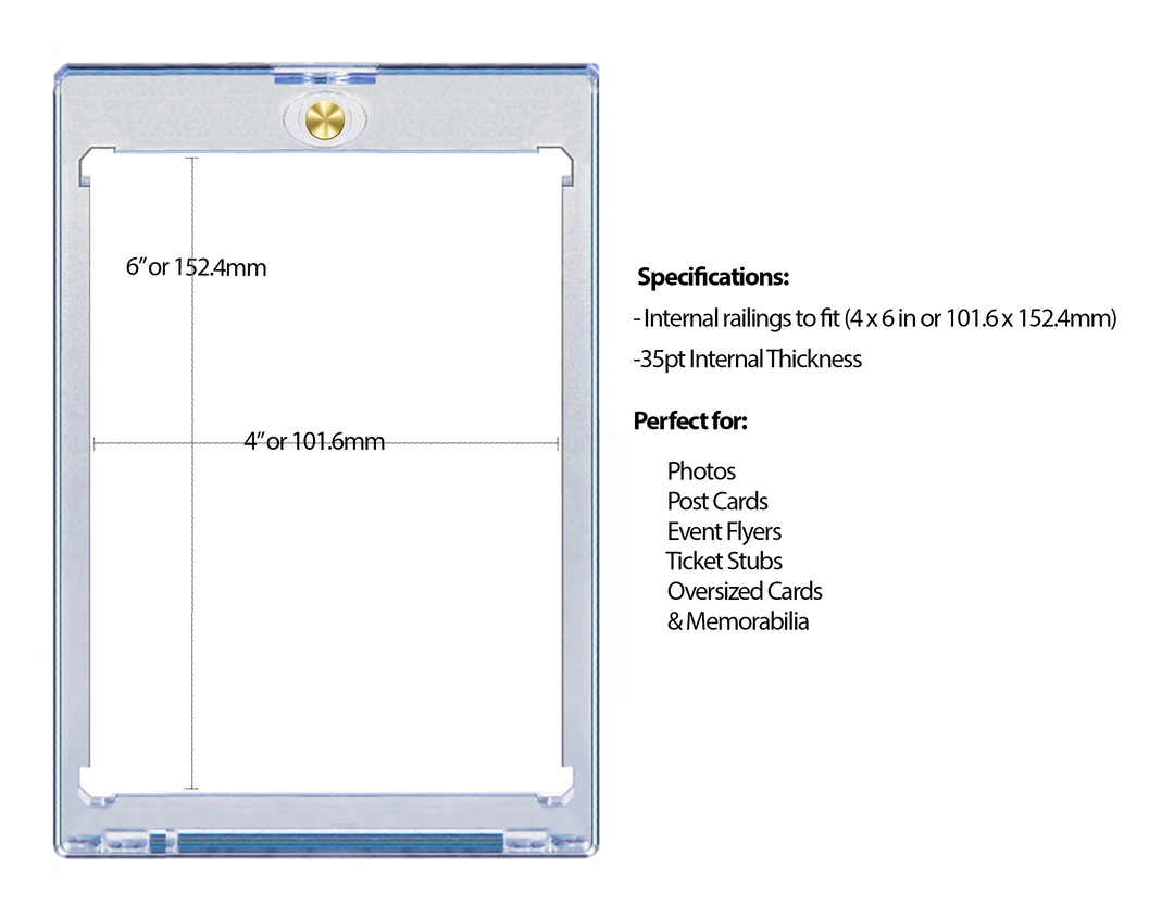 CF Magnetic Card Holder for 4" x 6" Photo & Post Card - Caseforceco
