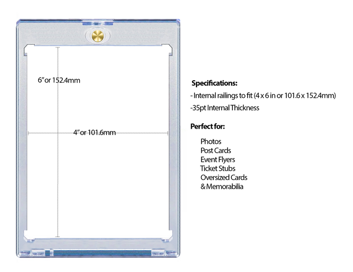 CF Magnetic Card Holder for 4" x 6" Photo & Post Card - Caseforceco