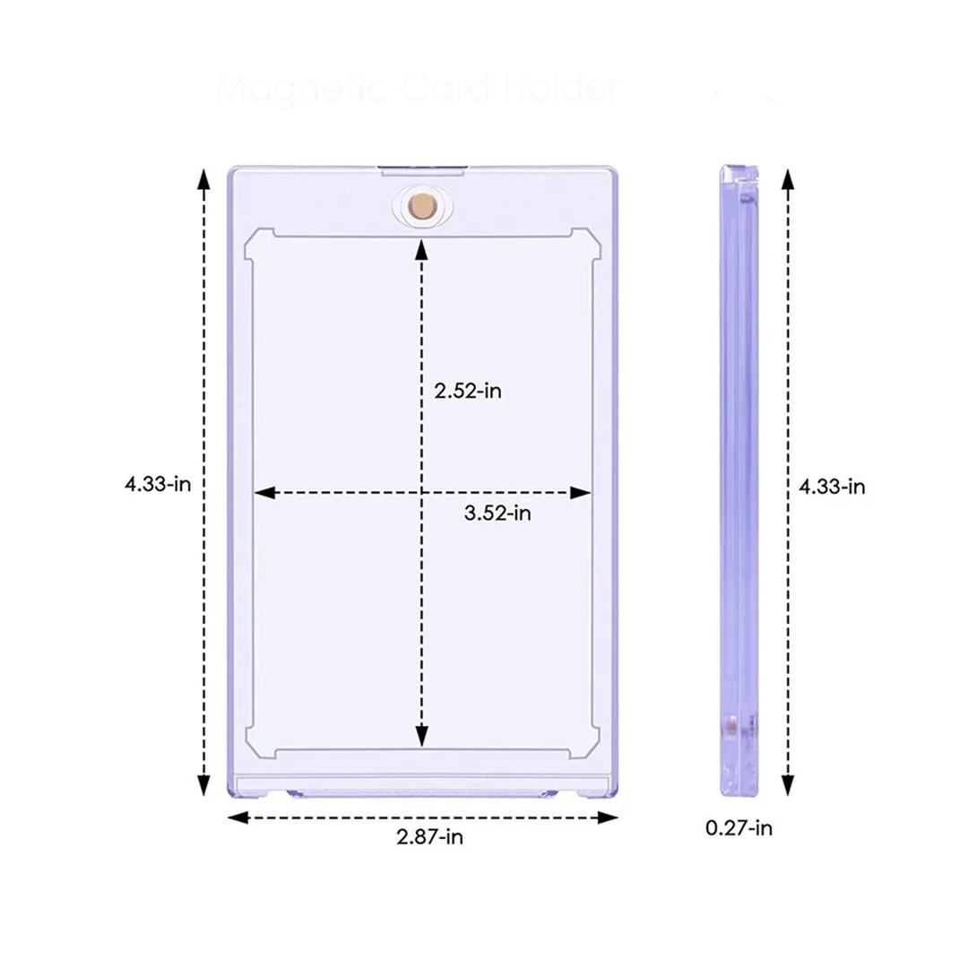 CF Purple Border 35pt Magnetic Card Holder - One Touch for Sports & Trading Cards